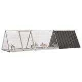 Vidaxl konijnenkooi antraciet 302,5x80,5x71 cm gegalvaniseerd staal