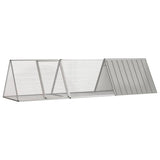 Vidaxl konijnenkooi grijs 302,5x80,5x71 cm gegalvaniseerd staal