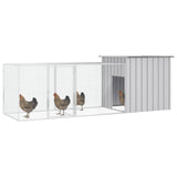 Vidaxl Chicken Coop 300x91x100 cm verzinkter Stahl grau