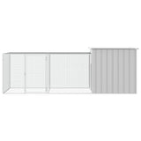 Vidaxl Chicken Coop 300x91x100 cm verzinkter Stahl grau