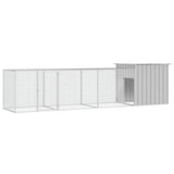 Vidaxl Chicken Coop 400x91x100 cm verzinkter Stahl grau