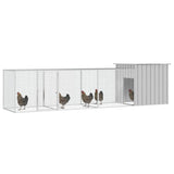 Vidaxl Chicken Coop 400x91x100 cm verzinkter Stahl grau