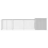 Vidaxl Chicken Coop 400x91x100 cm verzinkter Stahl grau