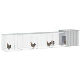 Vidaxl Chicken Coop 500x91x100 cm verzinkter Stahl grau