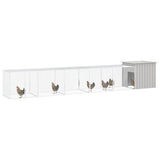 Vidaxl Chicken Coop 600x91x100 cm verzinkter Stahl grau