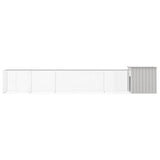 Vidaxl Chicken Coop 600x91x100 cm verzinkter Stahl grau