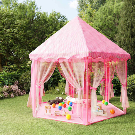 VidaXL Prinzessinnen-Spielzelt mit 250 Bällen 133x140 cm rosa
