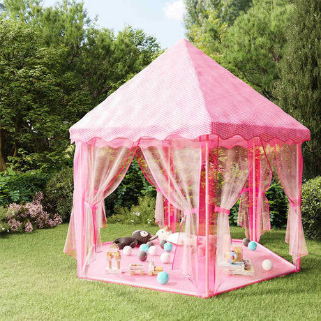 VidaXL Prinzessinnen-Spielzelt mit 250 Bällen 133x140 cm rosa