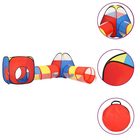 VidaXL Kinderspielzelt mit 250 Bällen 190x264x90 cm mehrfarbig