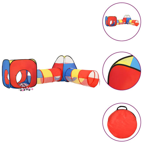 VidaXL Kinderspielzelt mit 250 Bällen 190x264x90 cm mehrfarbig