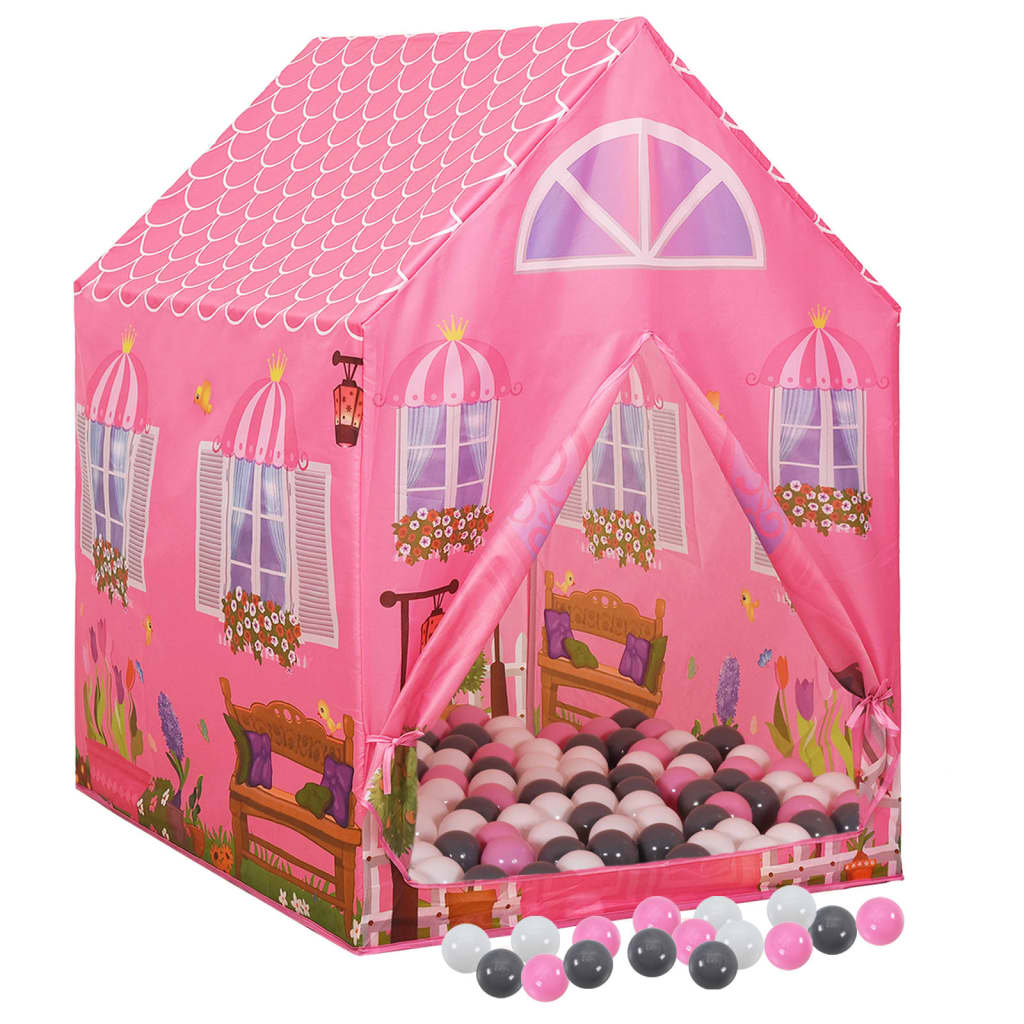 Vidaxl Children's Play Telt med 250 baller 69x94x104 cm rosa