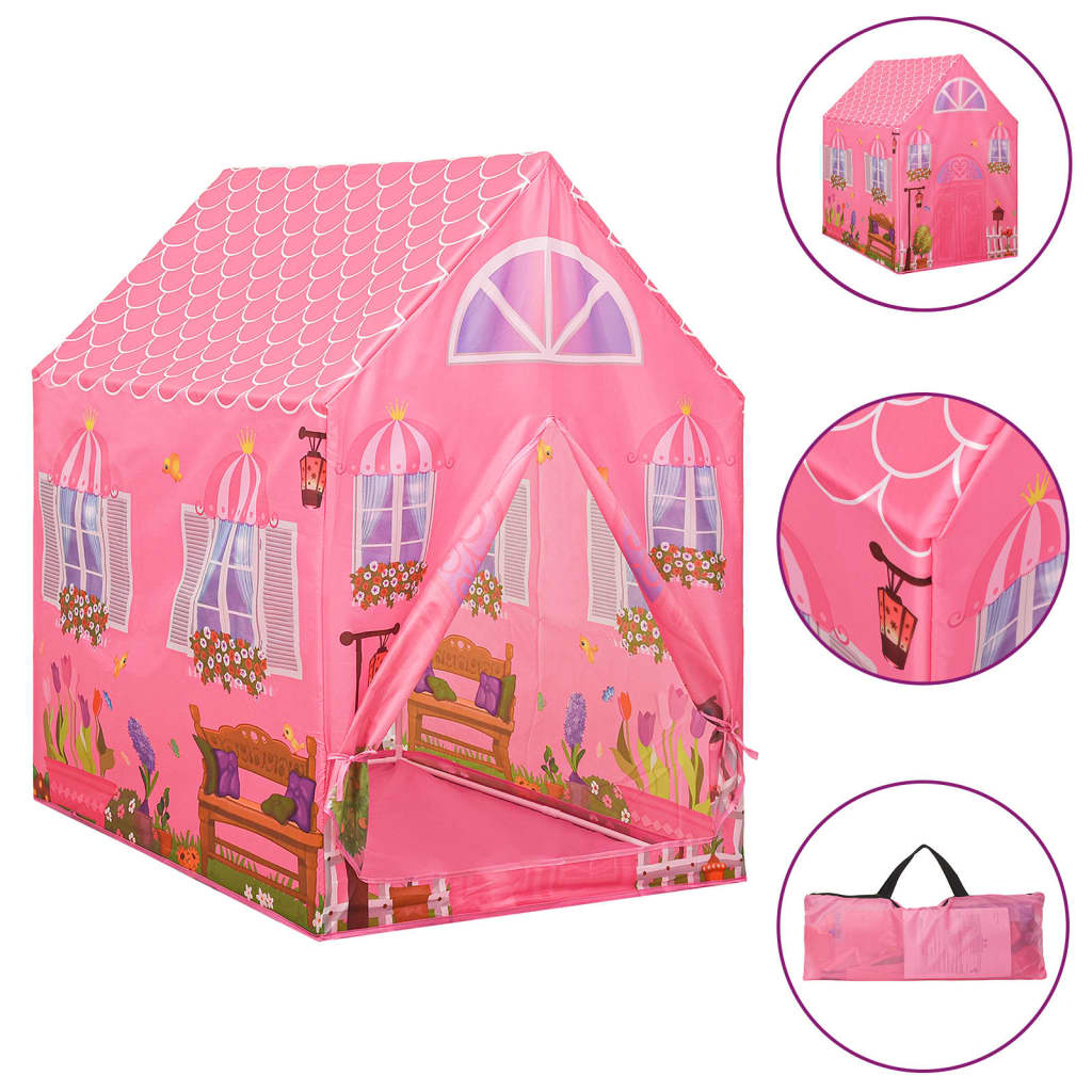 Tenda da gioco per bambini Vidaxl con 250 palline 69x94x104 cm rosa