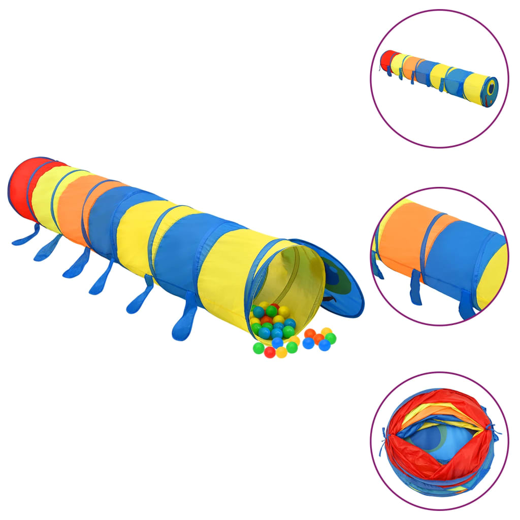 Vidaxl Kinderspieltunnel mit 250 Bällen 245 cm Polyester Multi -Colored