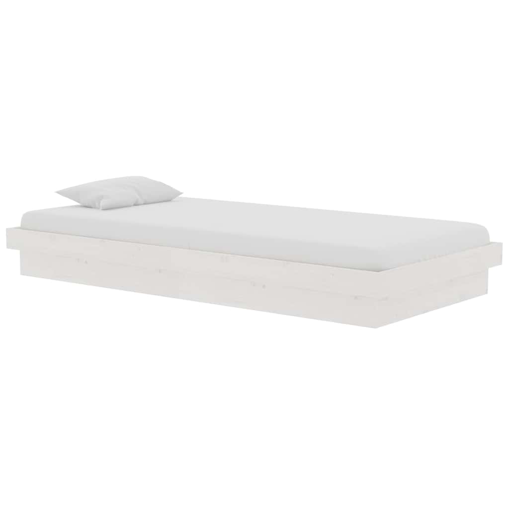 Vidaxl bedframe massief hout wit 90x190 cm