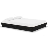 Vidaxl bedframe massief hout zwart 140x190 cm