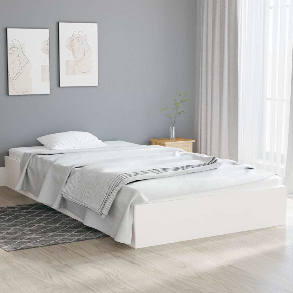Vidaxl bedframe massief hout wit 100x200 cm