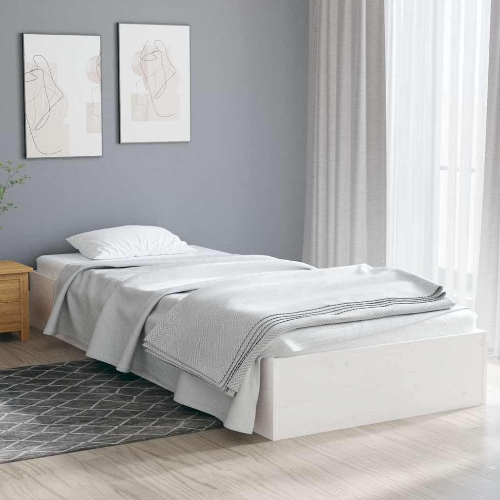 Vidaxl bedframe massief hout wit 90x190 cm