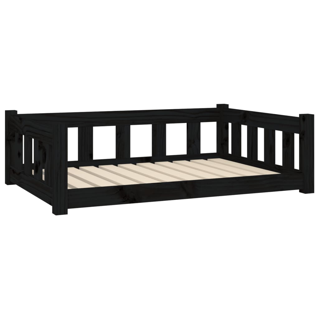 Vidaxxl Hundebett 95,5x65,5x28 cm massives Kiefernholz schwarz