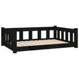 Vidaxxl Hundebett 95,5x65,5x28 cm massives Kiefernholz schwarz