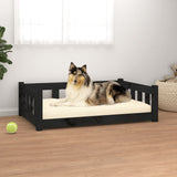 Vidaxxl Hundebett 95,5x65,5x28 cm massives Kiefernholz schwarz
