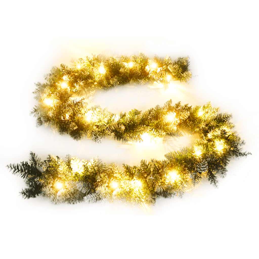 Vidaxl Weihnachtsgirlande mit LED -Leuchten 2,7 m PVC Grün