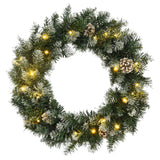 Vidaxl Weihnachtskranz mit LED -Leuchten 60 cm PVC Grün