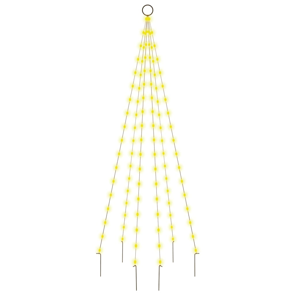 Vidaxl Flagpole Árbol de Navidad 108 LED White White 180 cm