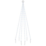 Vidaxl Flagpole Faire de Noël 108 LEDS Blanc froid 180 cm