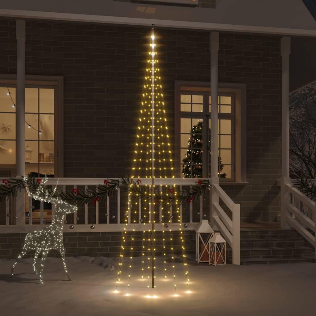 Vidaxl Foogpole Christmas Tree 310 LED diody teplé bílé 300 cm