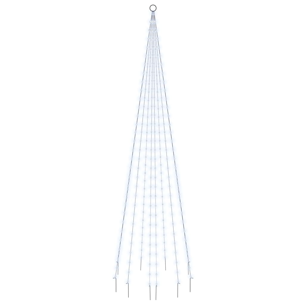 Vidaxl Flagôle arbre de Noël 310 LEDS BLANC CHARD 300 CM