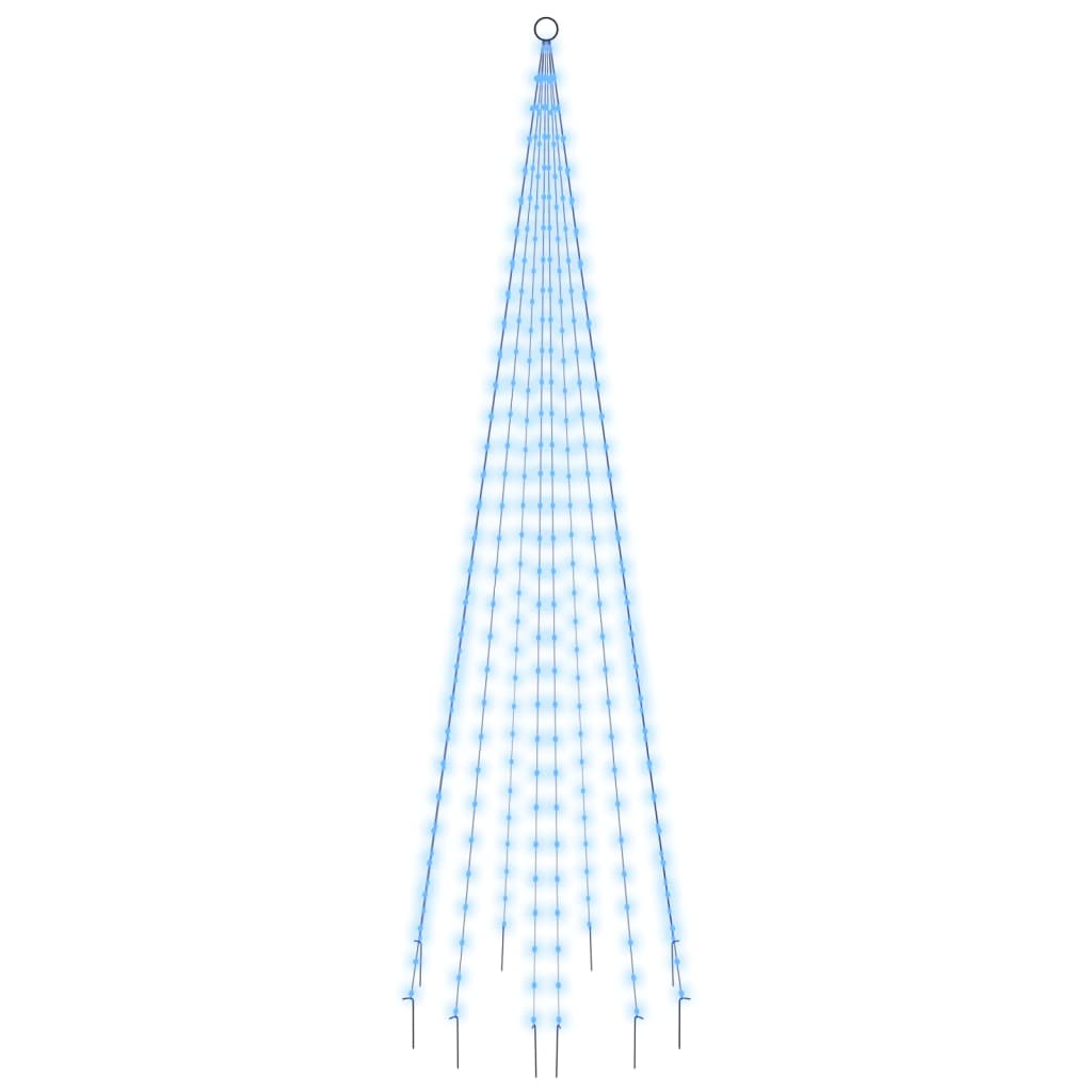 Vidaxl Flagpole Christmas Tree 310 LED Azul 300 cm