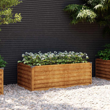 Vidaxl erhöhte Gartenschale 100x50x36 cm Corten Stahl