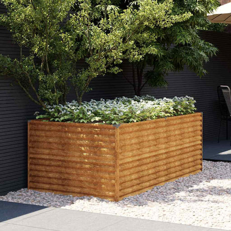 Vidaxl plantenbak verhoogd 196x100x69 cm cortenstaal