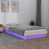 Vidaxl bedframe led massief hout 100x200 cm