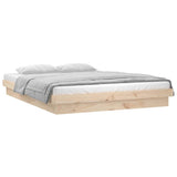 Vidaxl bedframe led massief hout 140x190 cm