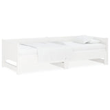 Vidaxl slaapbank uitschuifbaar massief grenenhout wit 2x(80x200) cm