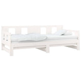 Vidaxl slaapbank uitschuifbaar massief grenenhout wit 2x(90x190) cm