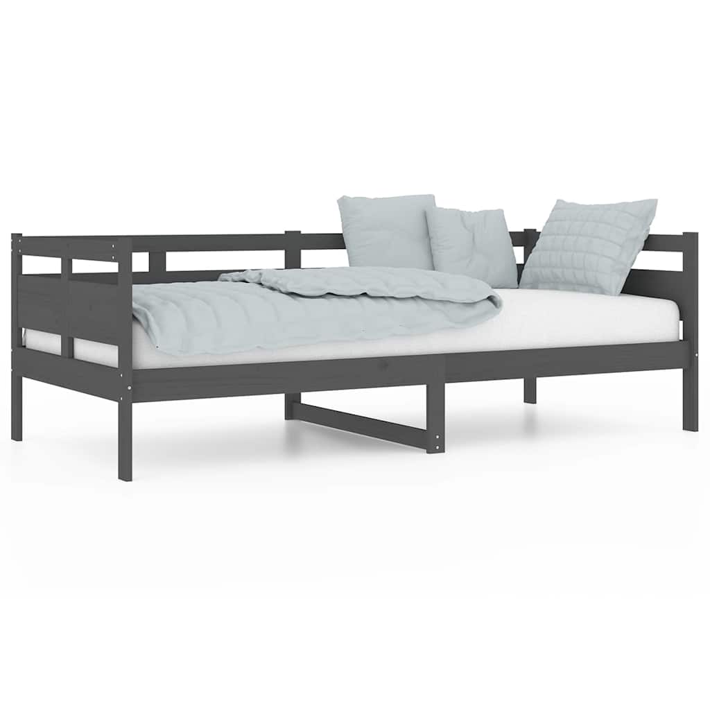 Vidaxl slaapbank massief grenenhout grijs 90x200 cm