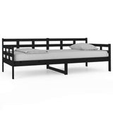 Vidaxl slaapbank massief grenenhout zwart 90x200 cm