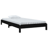 Vidaxl bed stapelbaar 75x190 cm massief grenenhout zwart