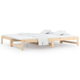 Vidaxl slaapbank uitschuifbaar 2x(90x200) cm massief grenenhout