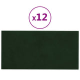 Vidaxl -Wandplatten 12 ST 2,16 m² 60 x 30 cm Samt dunkelgrün