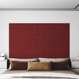 Vidaxl Wall panels 12 st 1.62 m² 90x15 cm Fabric wine red