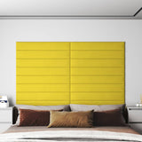 Vidaxl Wall panels 12 st 1.62 m² 90x15 cm Fabric light yellow