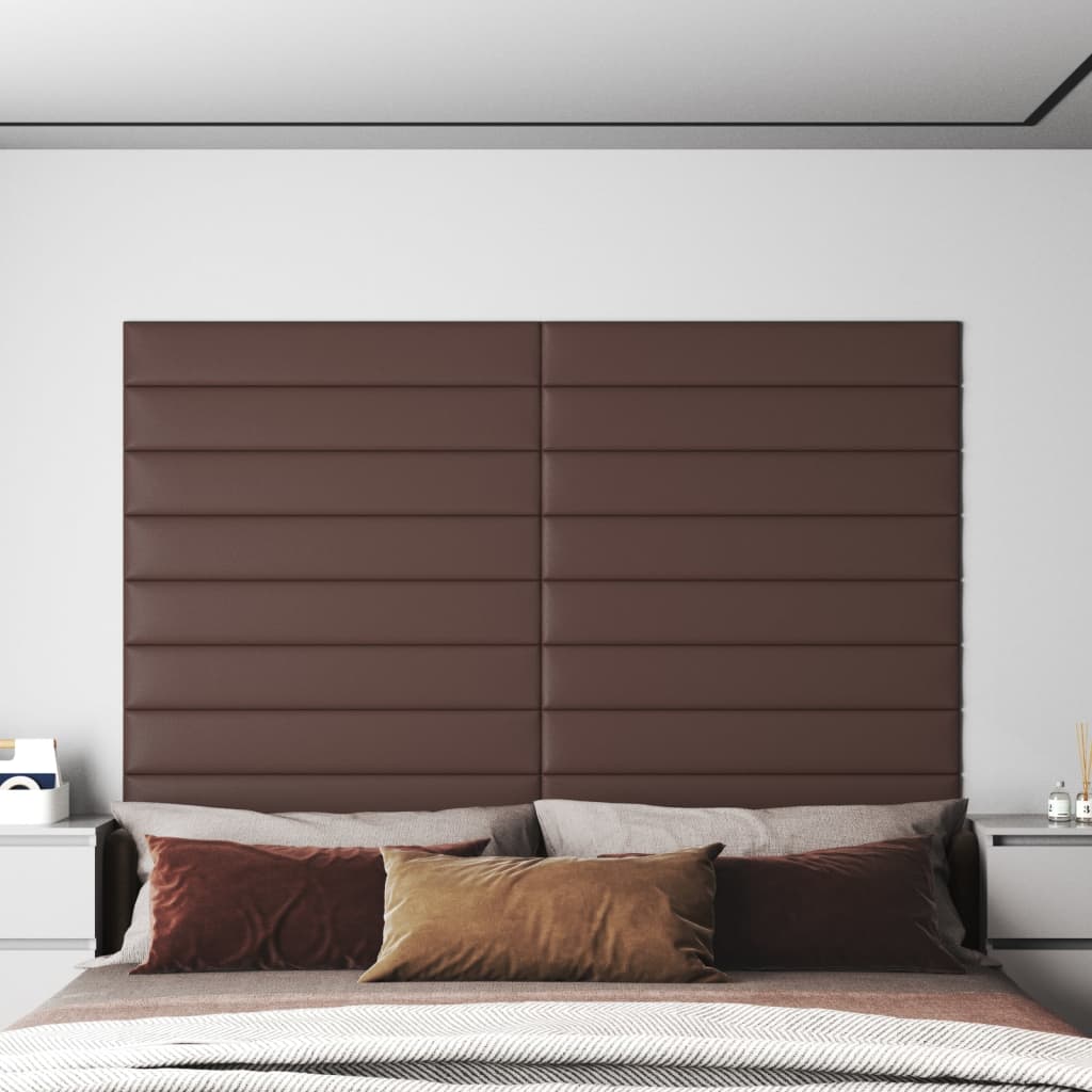 Vidaxl Wall Panels 12 ST 1,62 m² 90x15 cm Kunstig skinnbrun