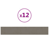 Vidaxl -Wandplatten 12 ST 1,62 m² 90 x 15 cm Samt hellgrau