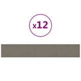 Paneles de pared Vidaxl 12 st 1.62 m² 90x15 cm Velvet gris claro