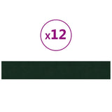 Vidaxl -Wandplatten 12 ST 1,62 m² 90 x 15 cm Samt dunkelgrün