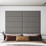 Vidaxl Wall Panels 12 ST 3,24 m² 90x30 cm stoff lys grå