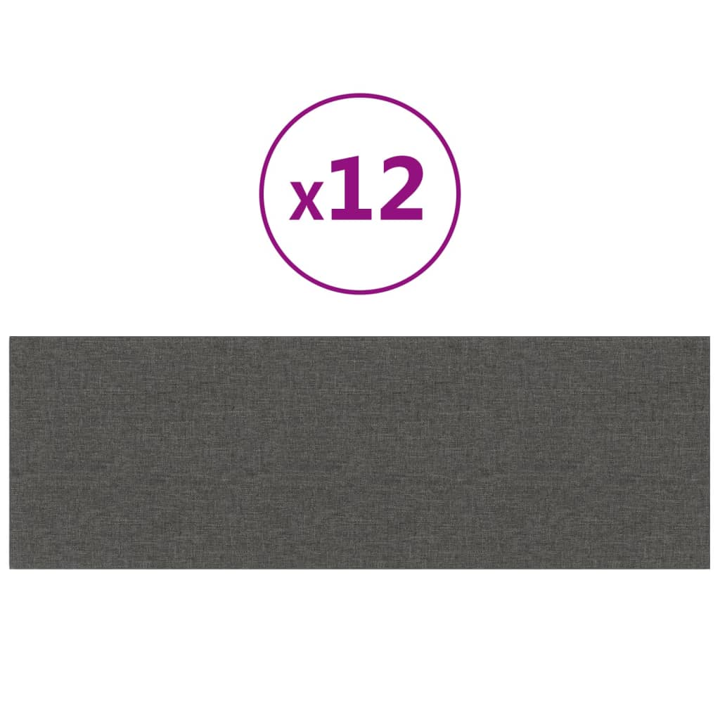 Pannelli a parete Vidaxl 12 ST 3,24 m² 90x30 cm Grigio scuro